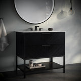 Diamond 36" Bath Vanity, Charcoal Black/Matte Black, 36", Marble Top