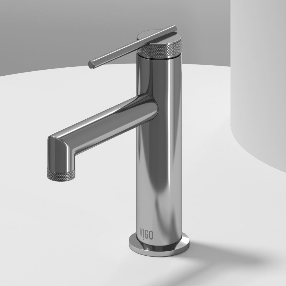 VIGO Sterling 7" H Single Handle Single Hole Bathroom Faucet, Chrome, Without Extras