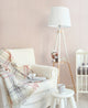 Line Art Peel and Stick Vinyl Wallpaper, Pale Pink, 24"w X 108"h
