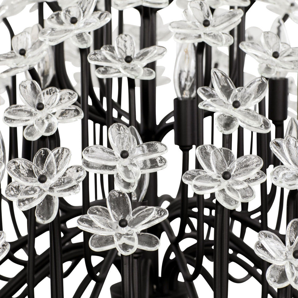 Wildflower 15-Lt Chandelier - Matte Black