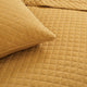 Ava Diamond Oversized Cotton 3-Piece Quilt Set, Mustard, Full and Queen
