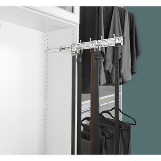 Sliding Belt Rack for Custom Closet Systems, Chrome