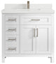 Cambridge 36 Center Sink Bath Vanity in White 2" White Quartz