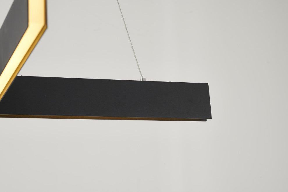 Metal and Acrylic "X" Shaped Frame LED Light Fixture, Black