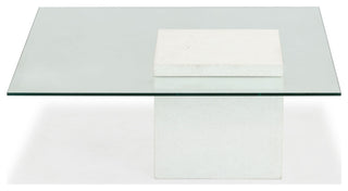 Safavieh Couture Sophibeth Concrete Coffee Table, Ivory/Clear