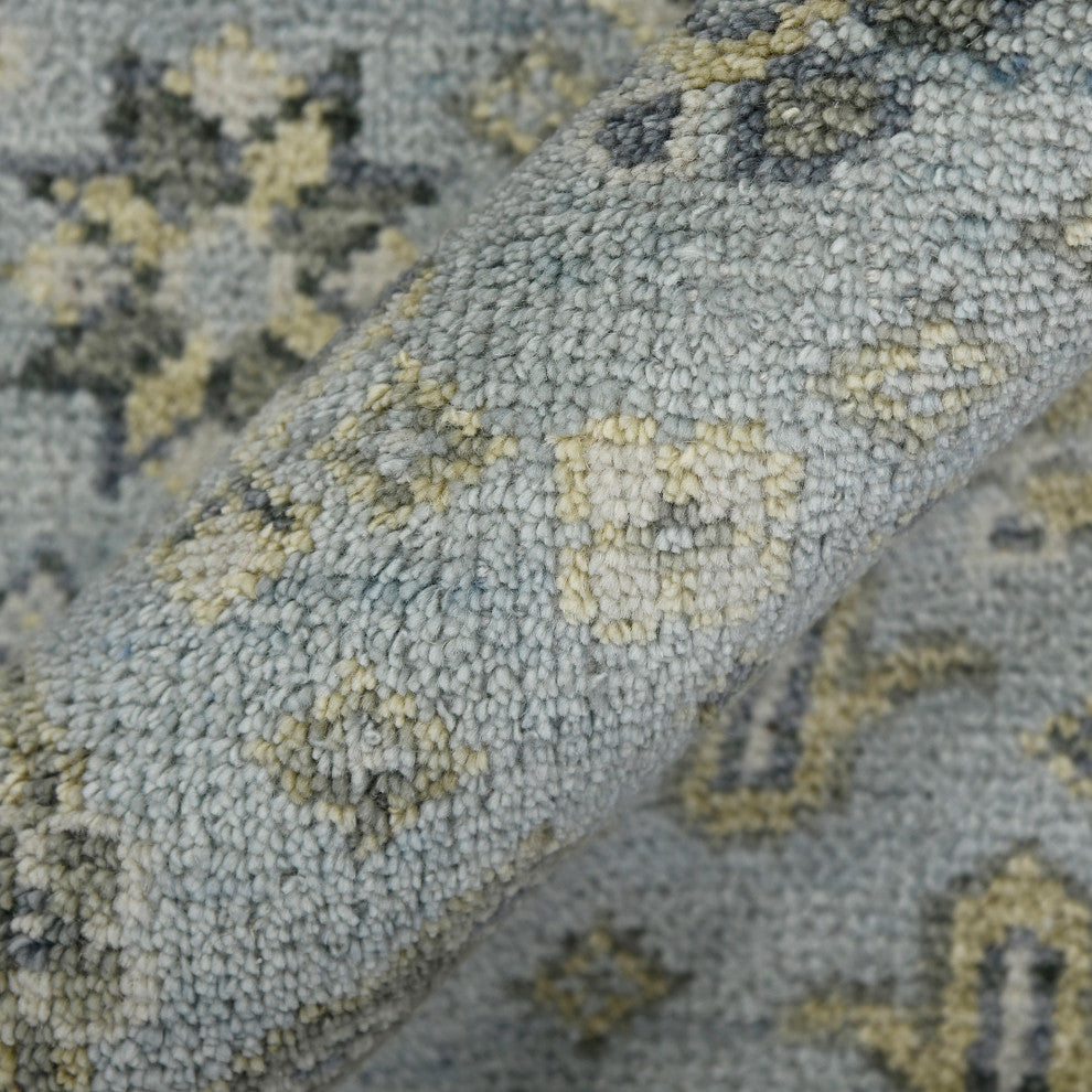 Divine Morada Area Rug, Light Blue, 9' x 12', Bordered