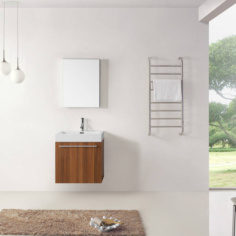Midori 24" Single Bathroom Vanity Set, Plum, Polished Chrome Faucet