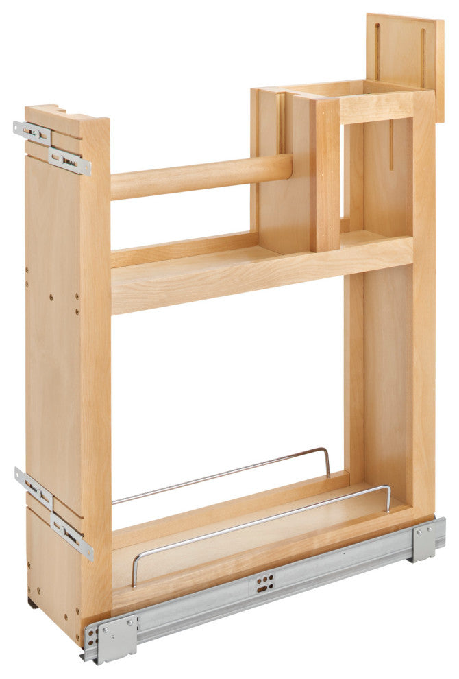 Wood Base Cabinet Paper Towel Pull Out Organizer With Soft Close, 6.69"
