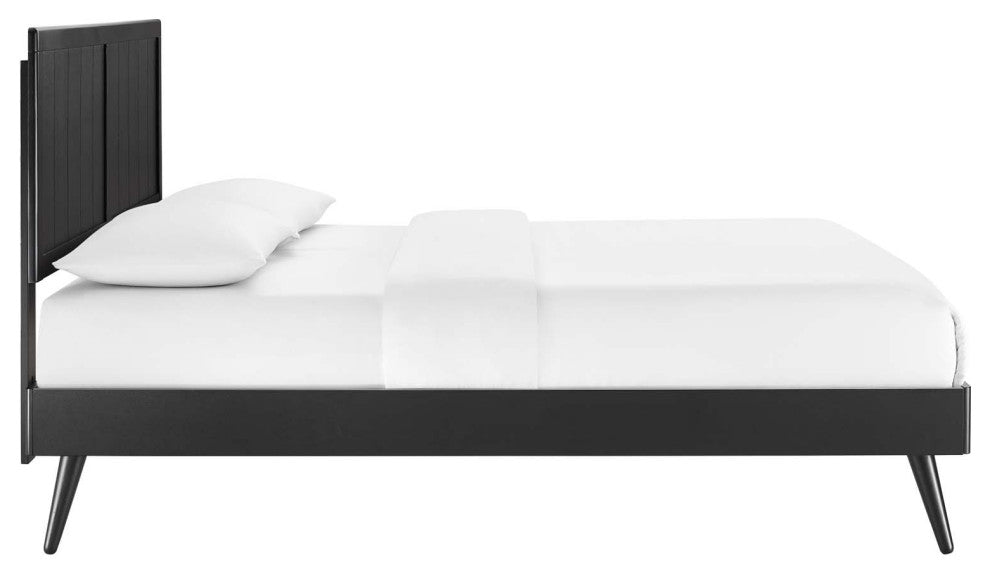 Alana King Wood Platform Bed With Splayed Legs MOD-6620-BLK