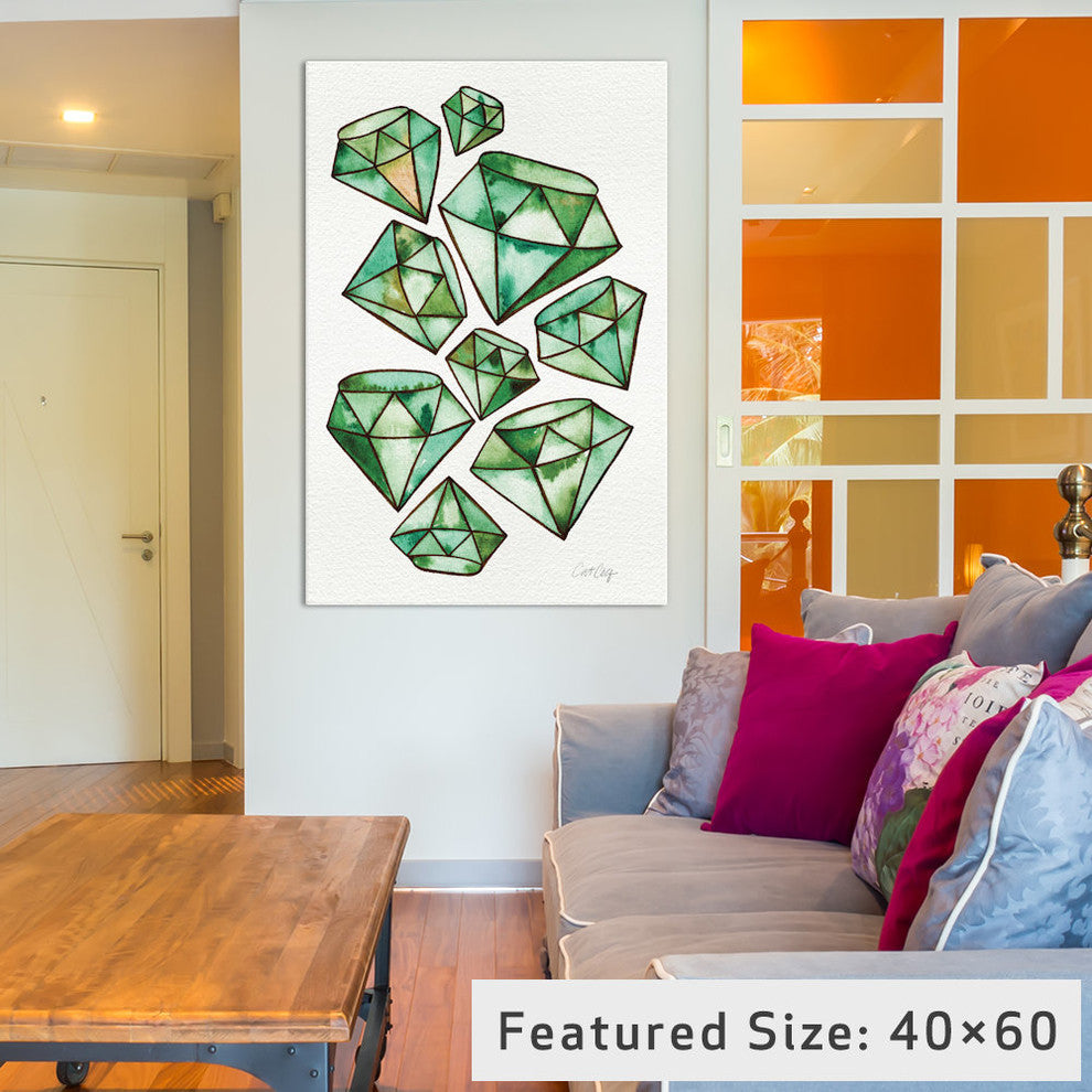 "Emeralds Tattoos Artprint" by Cat Coquillette, 40x26x1.5