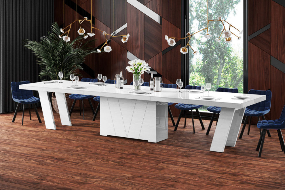 ALETA Extendable Dining Table, White