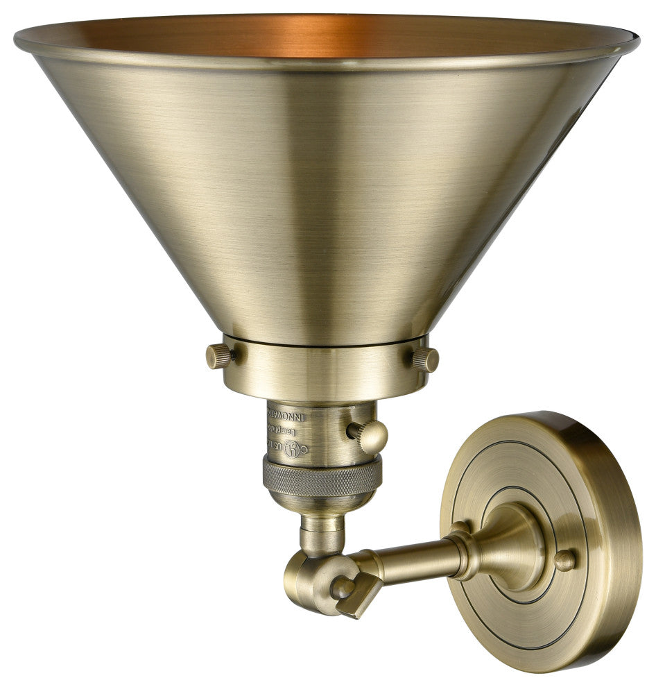 Briarcliff 1-Light Sconce, Antique Brass, Shade: Antique Brass
