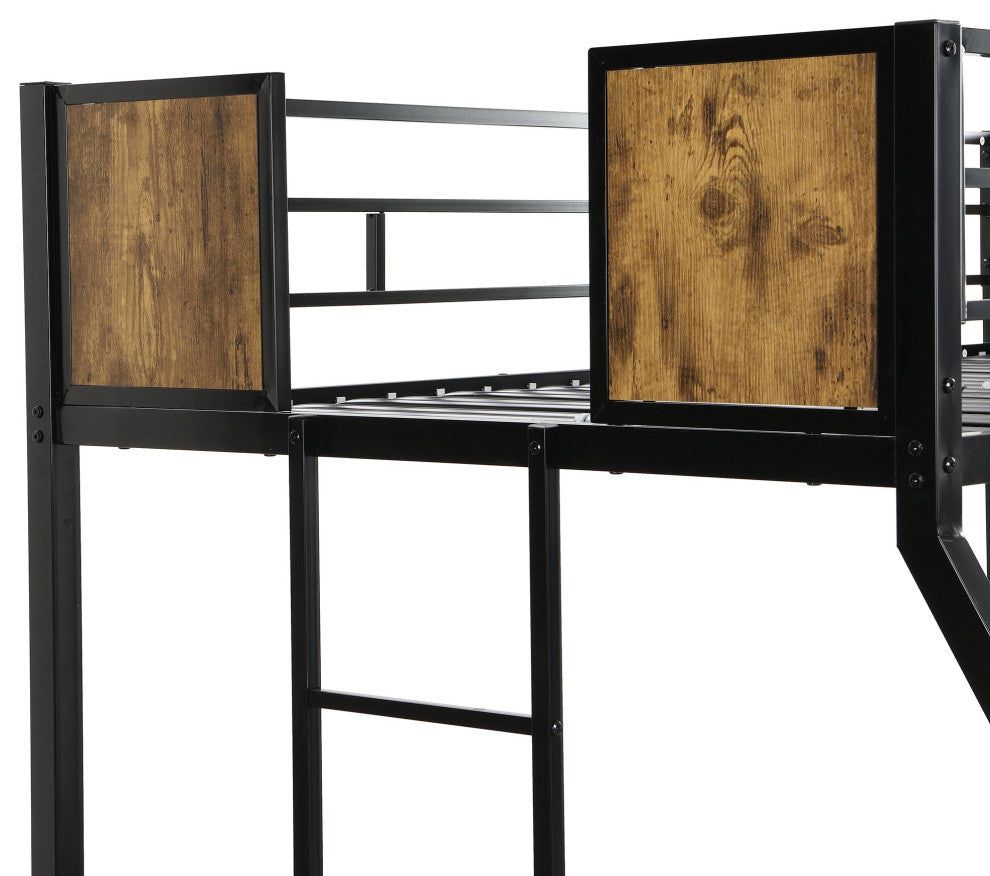 Gewnee Twin Over FULL Metal Bunk Bed with Trundle