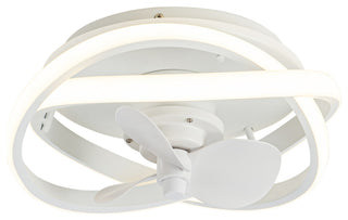 12.5-inch Modern White Small LED Flush Mount Ceiling Fan