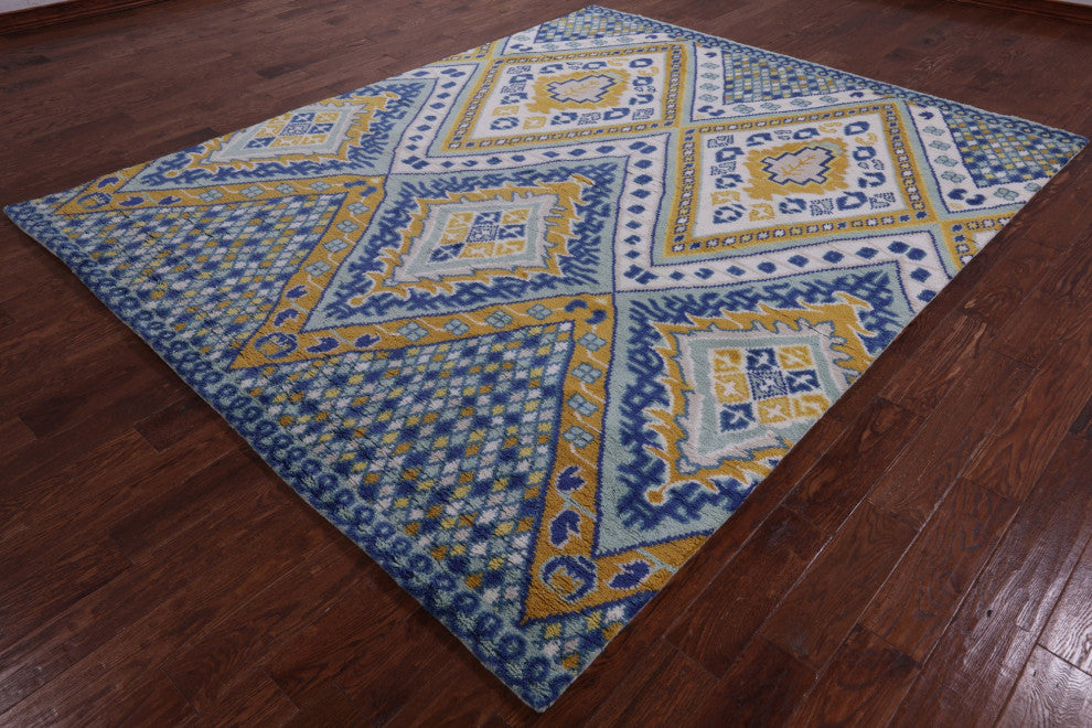8' 1" X 9' 11" Moroccan Hand-Knotted Wool Rug Q9284