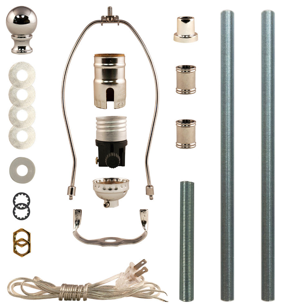 Royal Designs DIY Lamp Making Kit - Make, Refurbish, and Repair, Polished Nickel