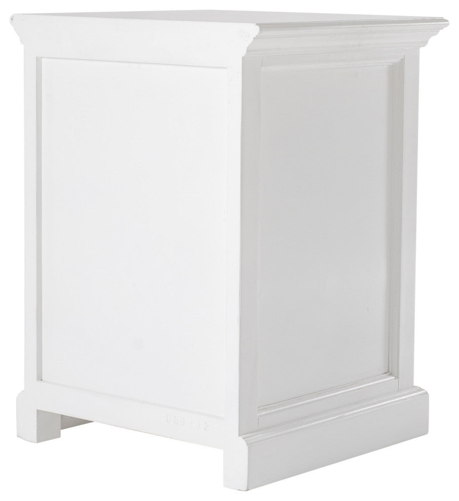Classic White Nightstand With Shelves