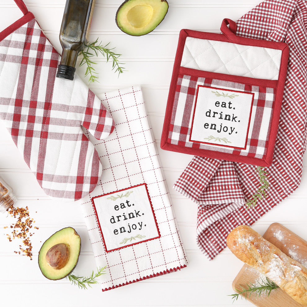 Barn Red Home Sweet Farmhouse Kitchen (Set of 4)