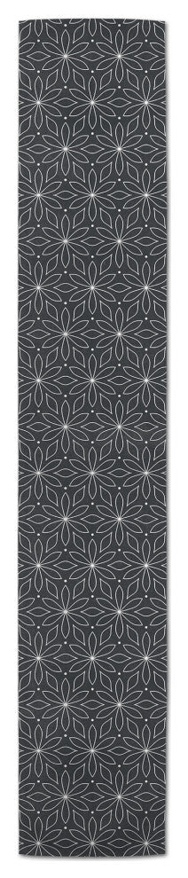 Monochromatic Flowers 16x72 Cotton Twill Runner