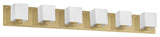 6 LightContemporary Halogen Vanity, Aged Brass