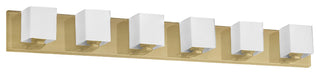 6 LightContemporary Halogen Vanity, Aged Brass