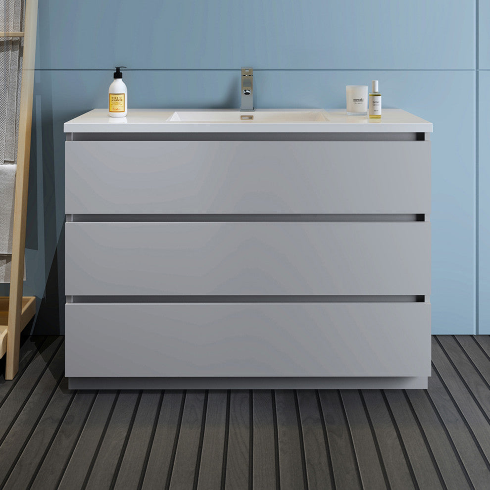 Fresca Lazzaro 48" Gray Cabinet With Integrated Sink