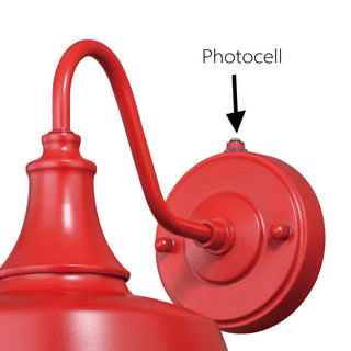 Dorado 1 Light Barn Outdoor Wall Lantern, Red/White, 9"x9"x13"