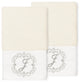 Linum Home Turkish Cotton Monica 2-Piece Embellished Hand Towel Set, Cream