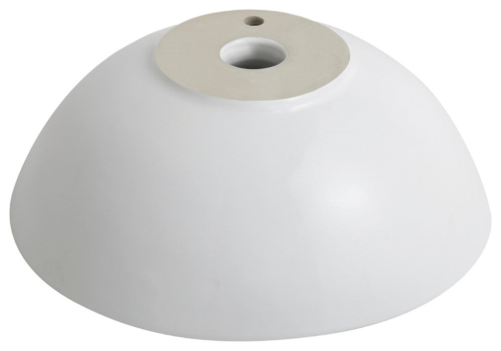 Elavo Ceramic Round Vessel White Sink, PU Drain Chrome