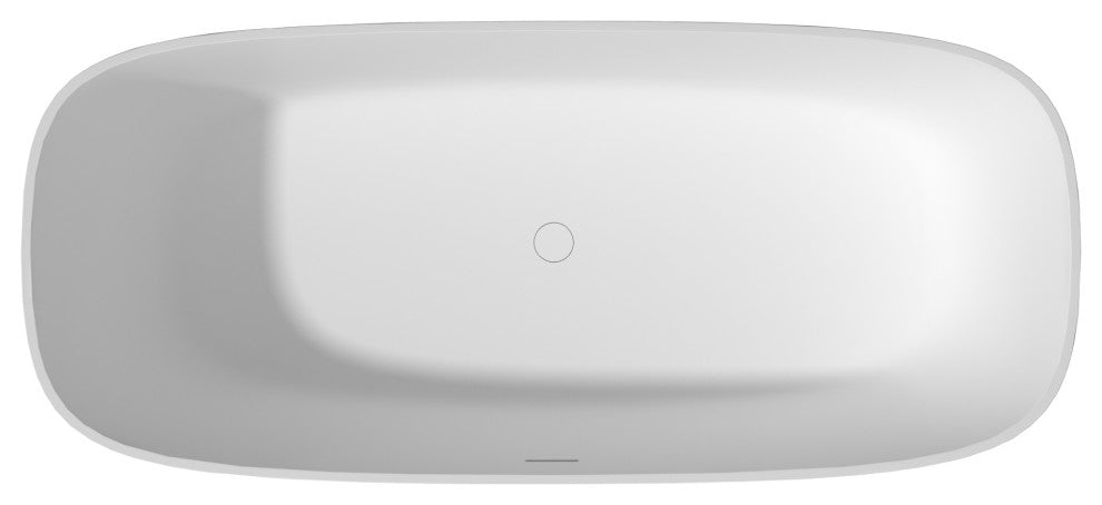 67in Adult-Sized Freestanding Soaking Tub with Raised Pedestal in Matte White