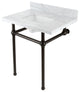 KVBH3022M8SQ5 30" Console Sink with Brass Legs (8-Inch, 3 Hole)