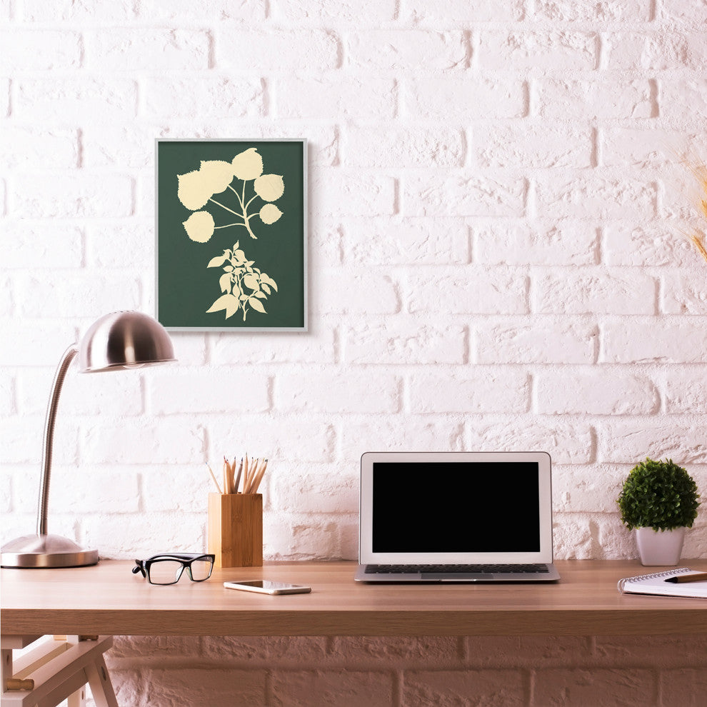 Plant Silhouette Yellow Green Design, 16"x20"