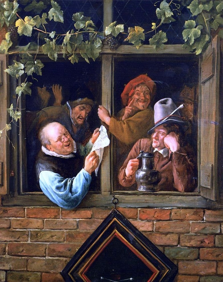 Jan Steen Rhetoricians at at Window, 20"x25" Wall Decal