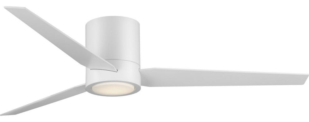 Braden 56" LED Indoor Satin White Ceiling Fan, Light Kit and White Opal Shade