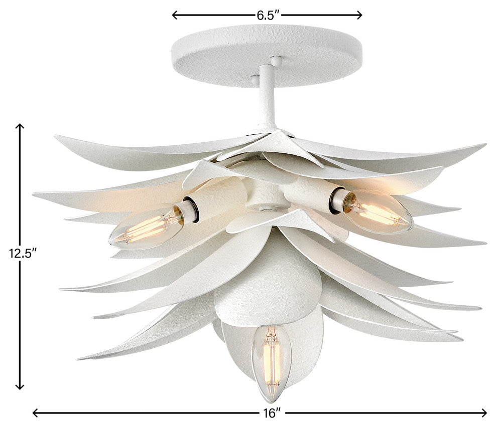 Fredrick Ramond Agave Large Convertible Pendant, Textured Plaster