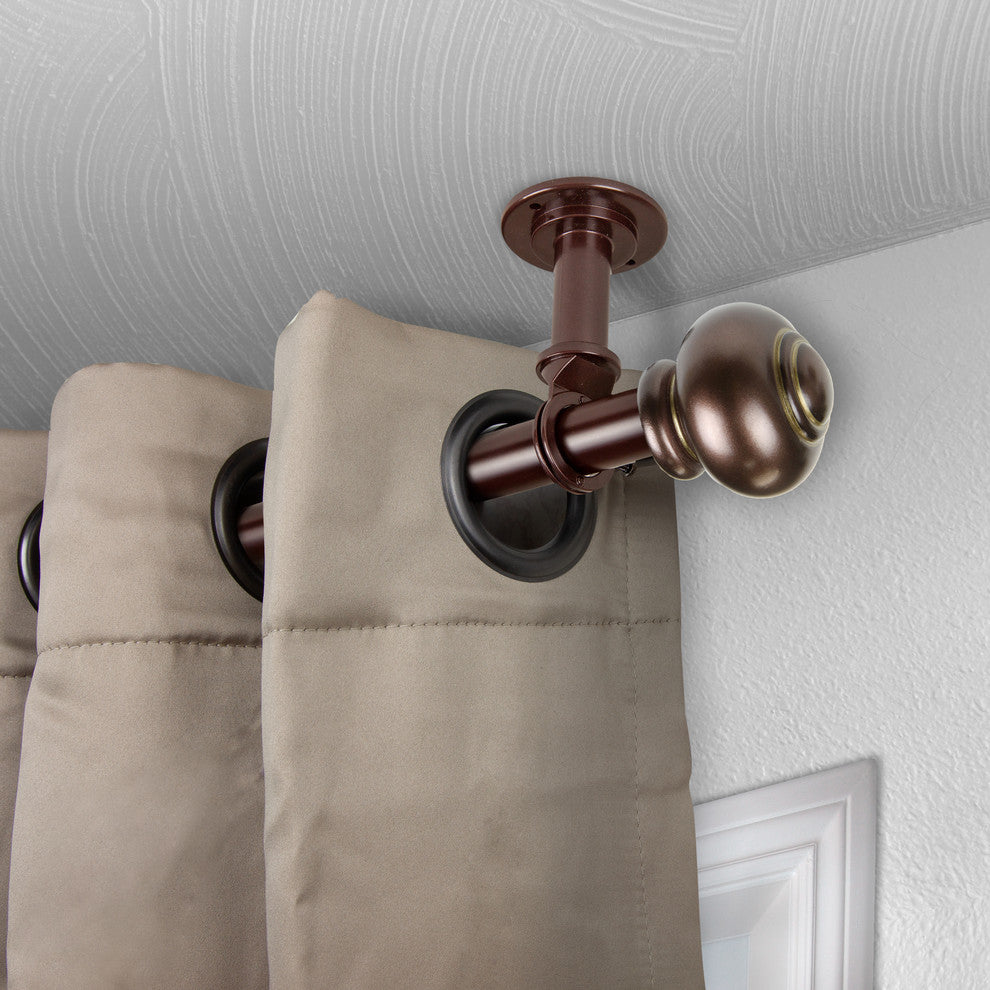 Dani Ceiling 1" Curtain Rod/Room Divider, Bronze, 160-240"