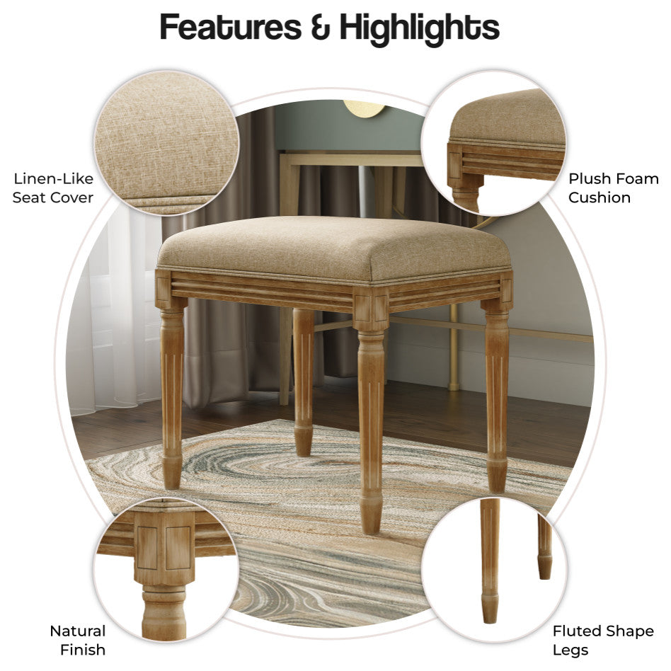 Madeline Stool, Flax