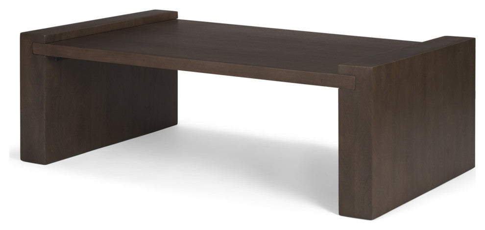 Wesson Dark Brown Wooden Rectangular Coffee Table