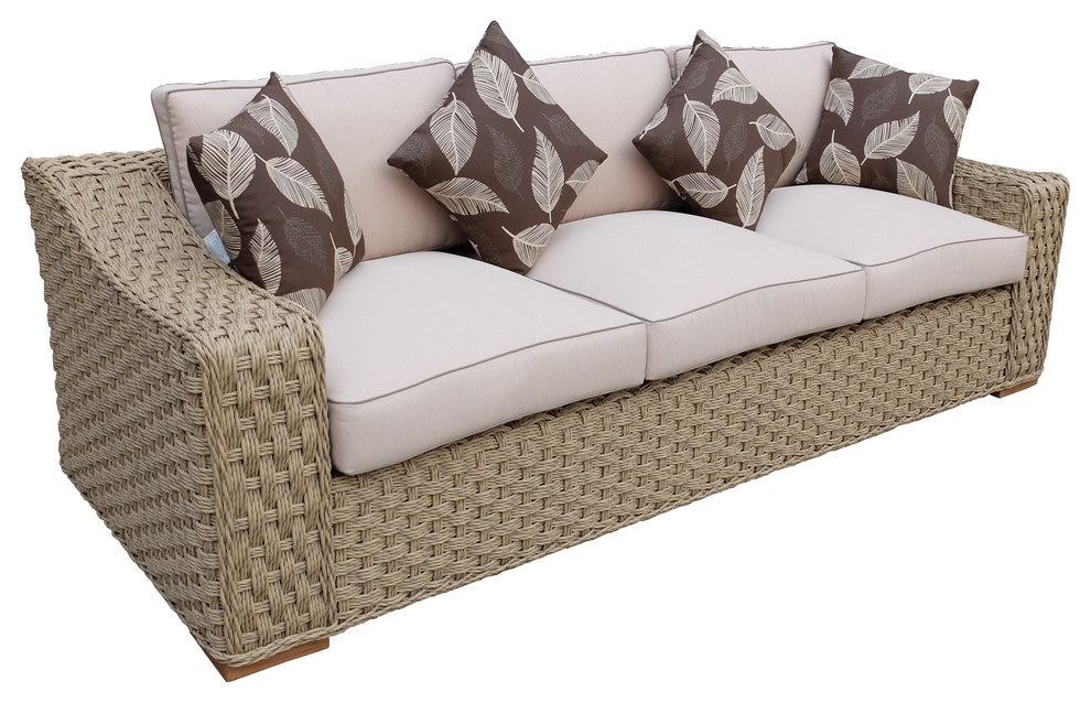Hampton Bay Rope Look Patio 4-Piece Sofa Set With Cushions