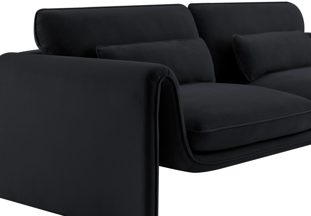 Sloan Black Velvet Fabric Sofa