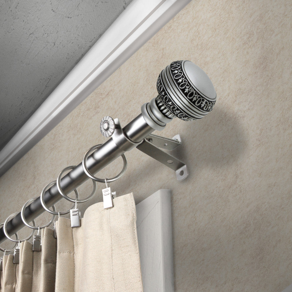 Galileo 13/16" dia. Curtain Rod, Satin Nickel, 28"-48"