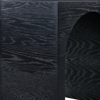 June Black Oak Console Table, Black, 54" W X 18" D X 30" H