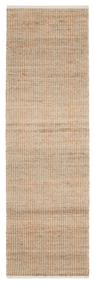 Dash & Albert Gridwork Ivory Handwoven Jute Rug, Ivory, Runner-2'6" x 8'