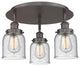 Bell-3 Light 17" Flush Mount-Oil Rubbed Bronze, Seedy Glass Shade
