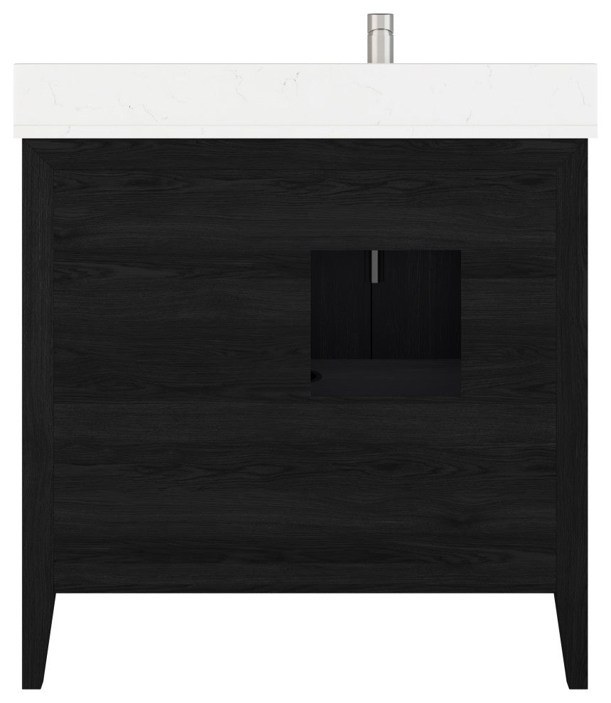 Vienna 36" Single Vanity With Power Bar and Drawer Organizer, Espresso