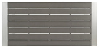 Shore Outdoor Patio Aluminum Rectangle Bar Table, Silver Gray