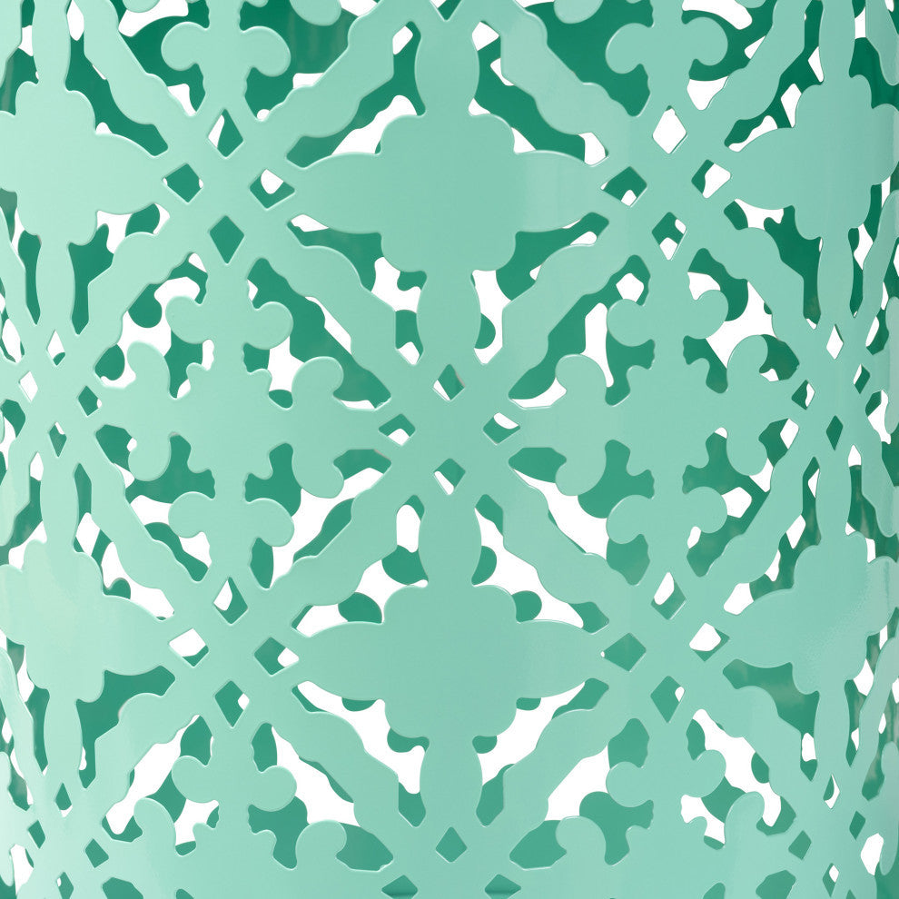 Loreen Contemporary Outdoor Side Table, Aqua