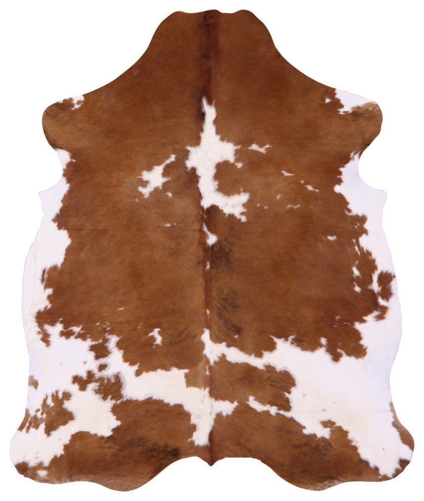 Brown and White Natural Cowhide Rug 7' 6" X 6' 2" C1764