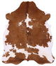 Brown and White Natural Cowhide Rug 7' 6" X 6' 2" C1764