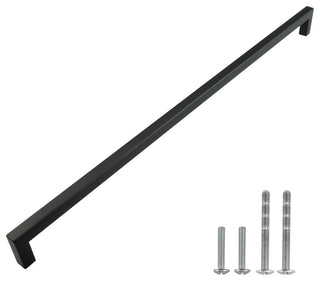 Matte Black Handle Pull 16-1/2" (420mm) Hole Centers, 16-7/8" Overall Length